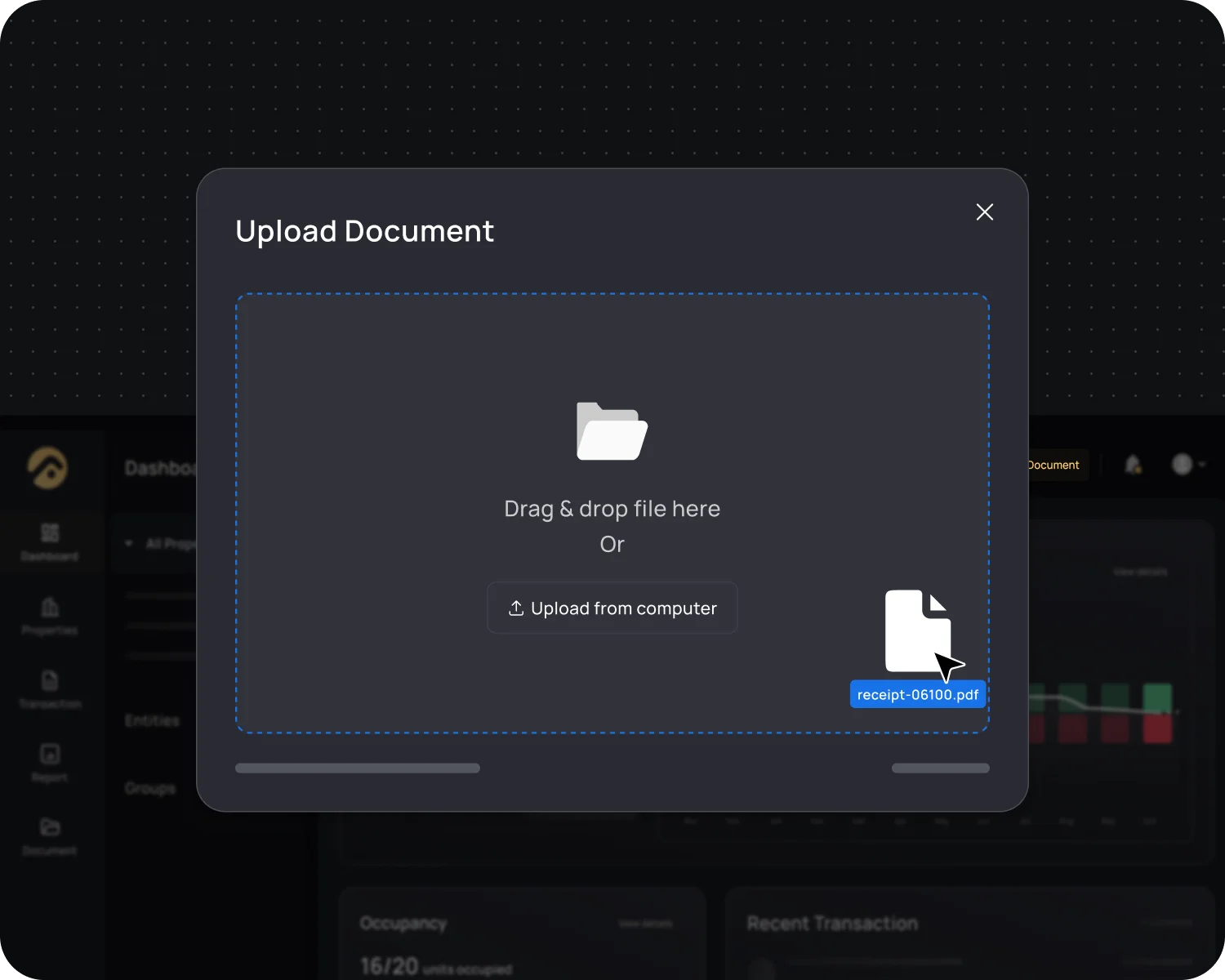 Document upload interface