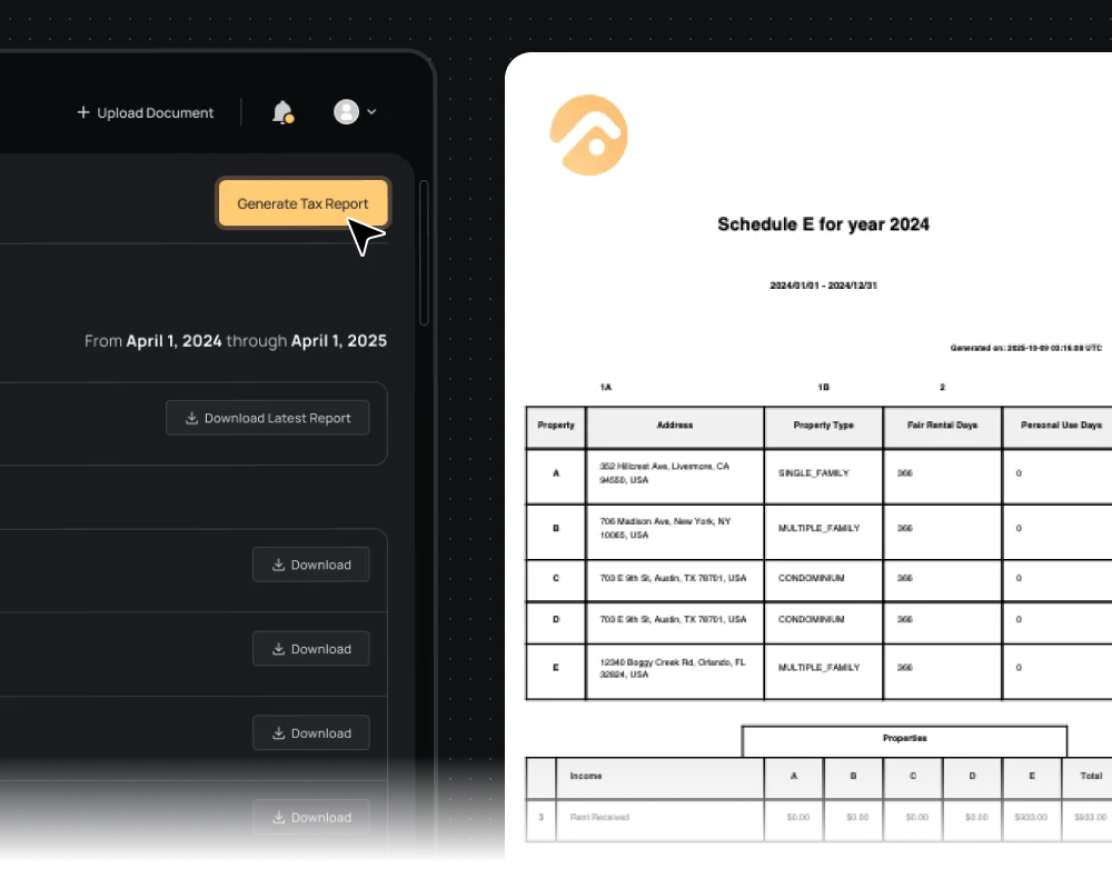 Schedule E Tax Report Example